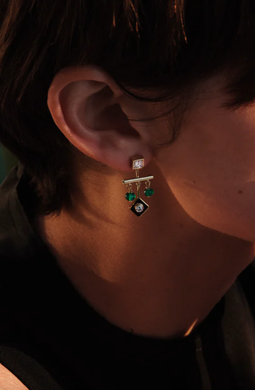 Emerald Multi Drop Earrings